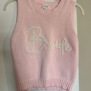 Le Lis Pink Sleeveless Bride Sweater